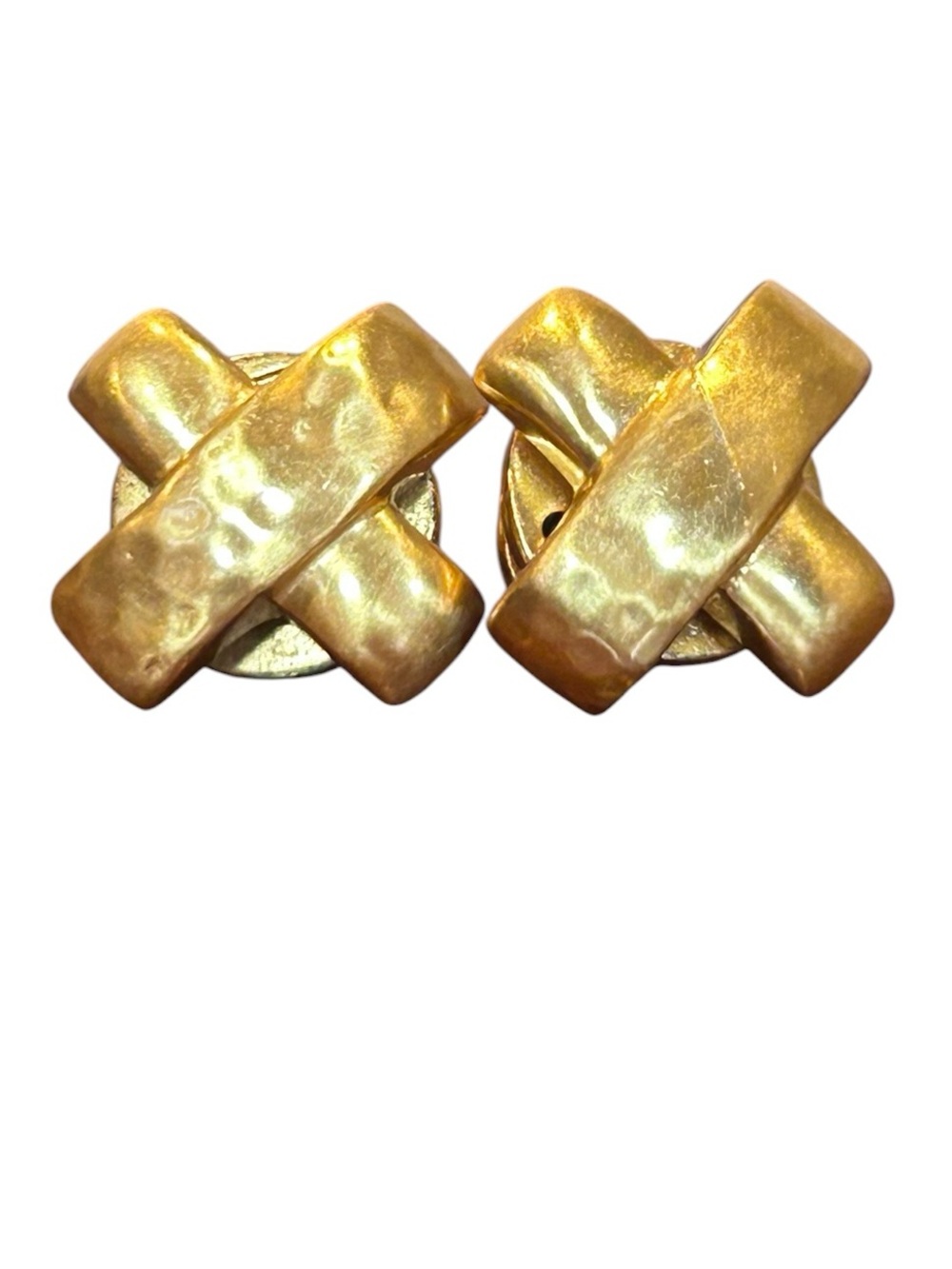 Julie Vos 24k plated gold Catalina X earrings studs hammered